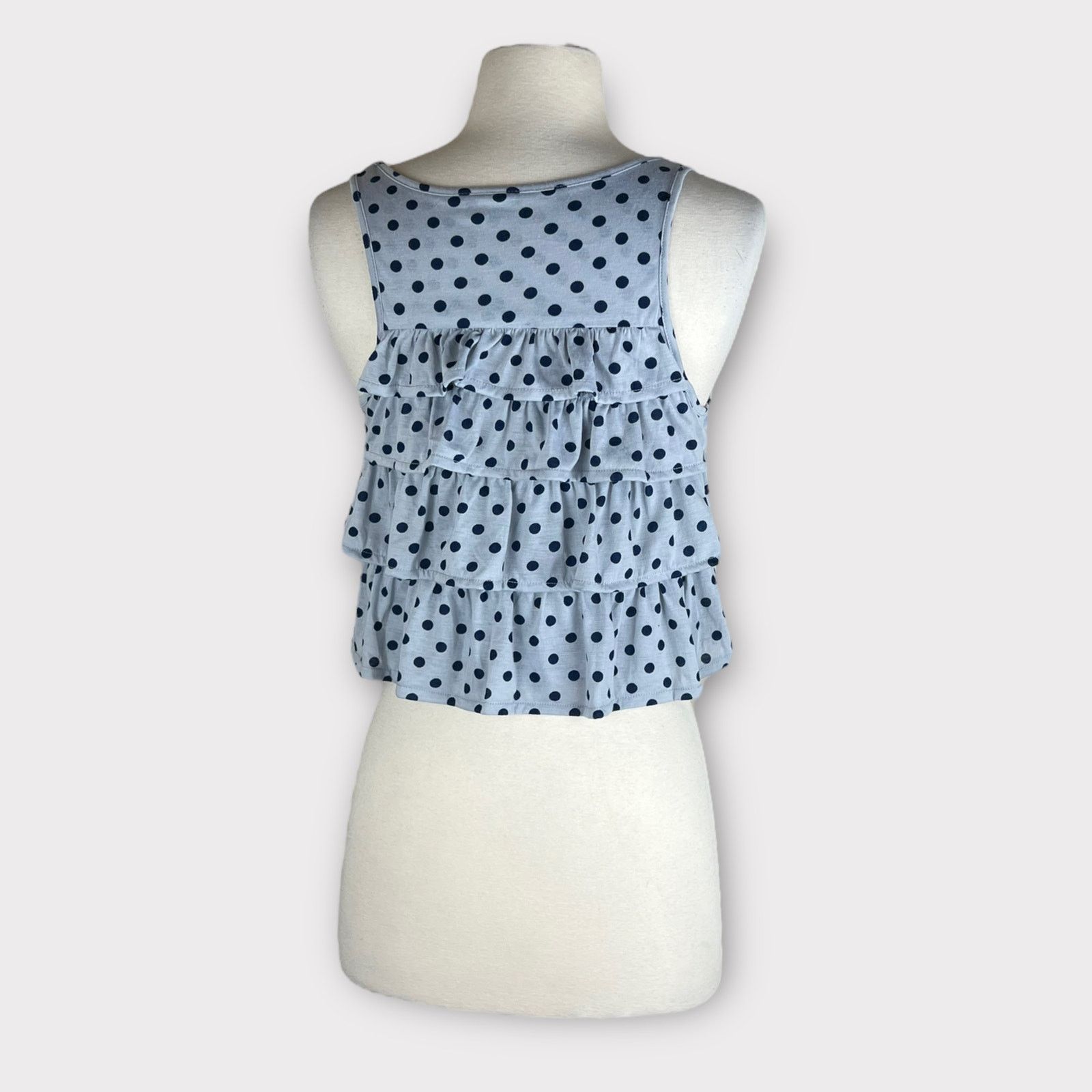City Streets City Streets | Vintage Y2K Blue Polka Dot Ruffles Crop Top Size S / US 4 / IT 40 - 4 Thumbnail