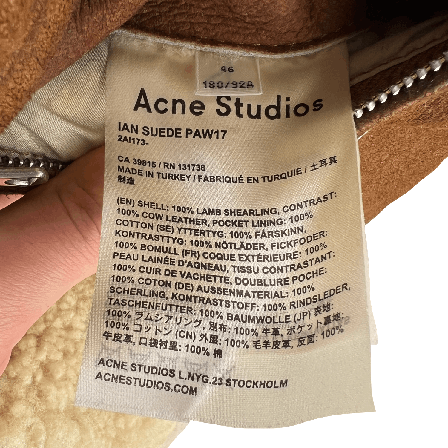 Acne Studios Acne Studios Tan Brown Ian Shearling Jacket Size US S / EU 44-46 / 1 - 6 Thumbnail