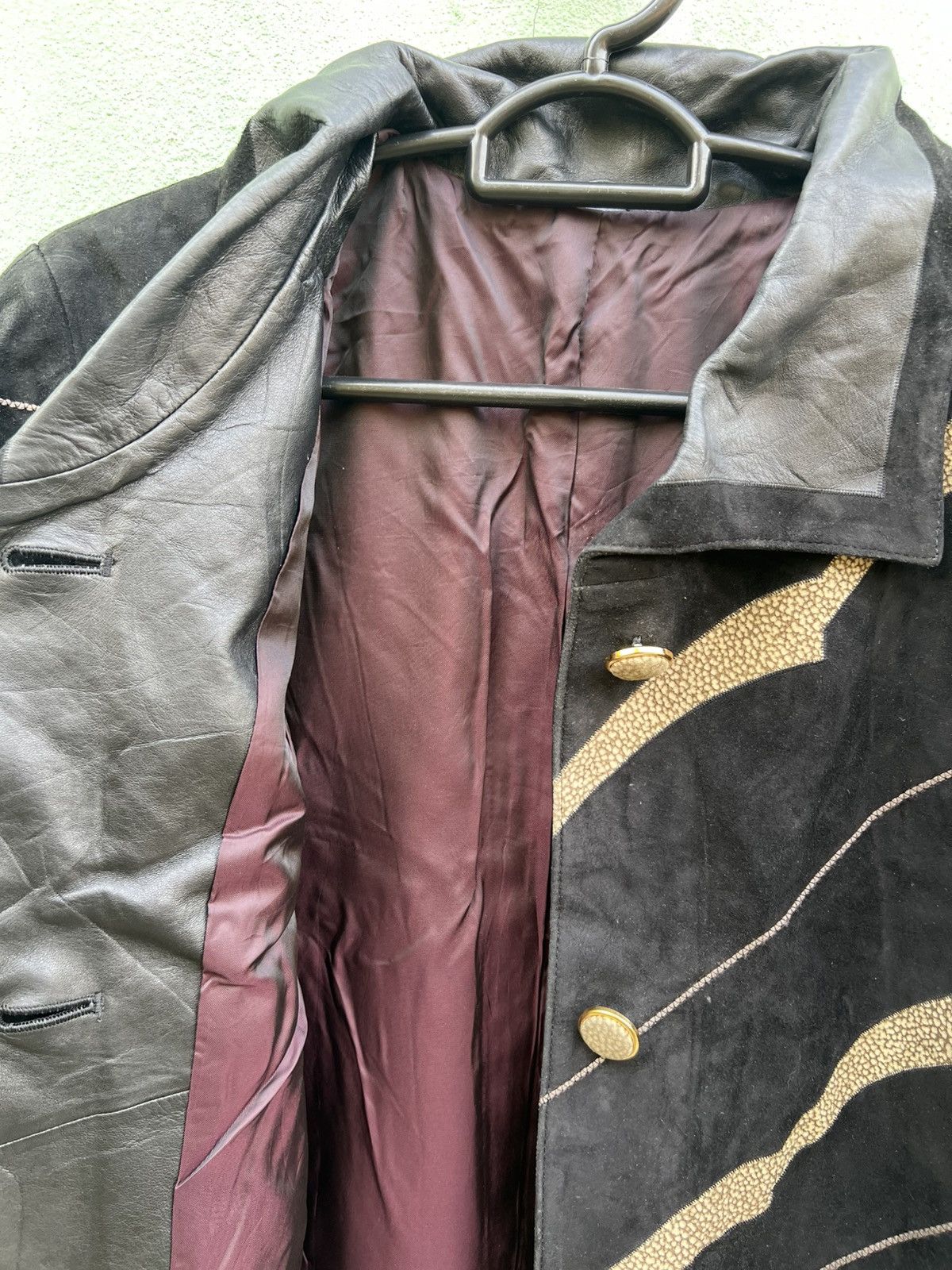 Leather Vintage Made in Japan Suede Leather Avant Garde Asymmetrical Size US L / EU 52-54 / 3 - 17 Thumbnail