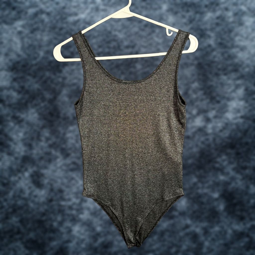Zara VINTAGE Zara Bodysuit Womens Shimmering Gray Sleeveless Scoop Neck Small Size S / US 4 / IT 40 - 1 Thumbnail