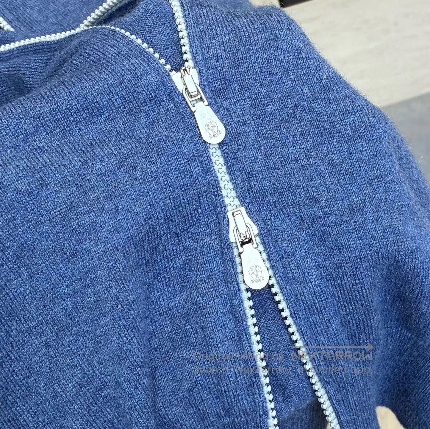 Brunello Cucinelli Blue Cashmere Zip Cardigan by Brunello Cucinelli. Size US M / EU 48-50 / 2 - 6 Thumbnail