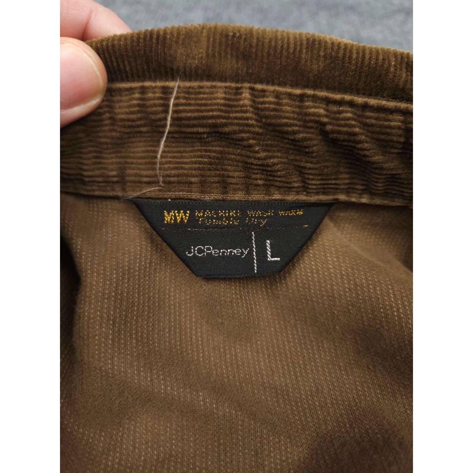 Vintage VINTAGE JC Penney Corduroy Shirt Men's L Brown Button-Up Pockets Thick Size US L / EU 52-54 / 3 - 6 Thumbnail