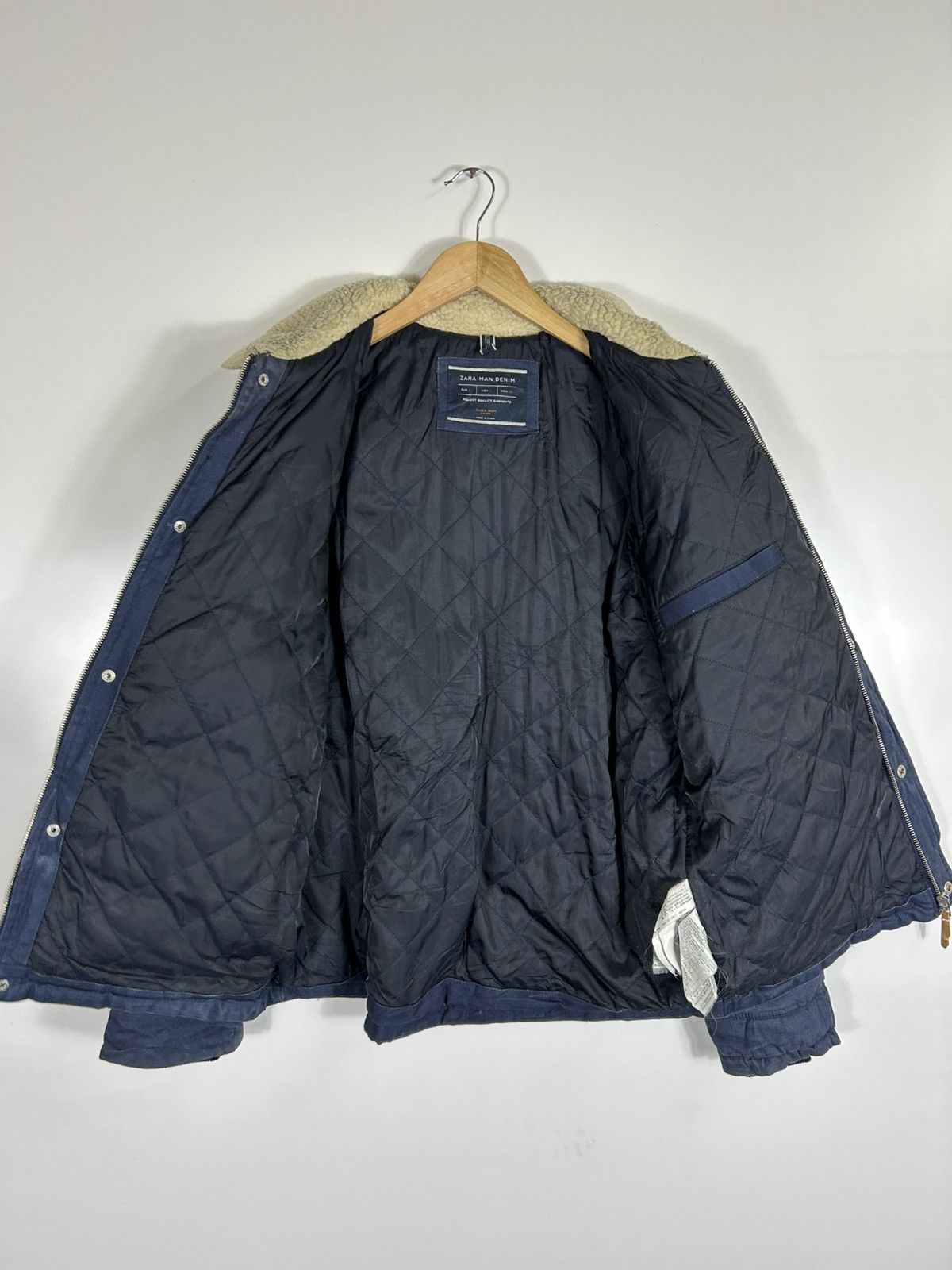 Zara 🔥Zara Man Denim Zipper Puffer Jacket Size US L / EU 52-54 / 3 - 9 Thumbnail