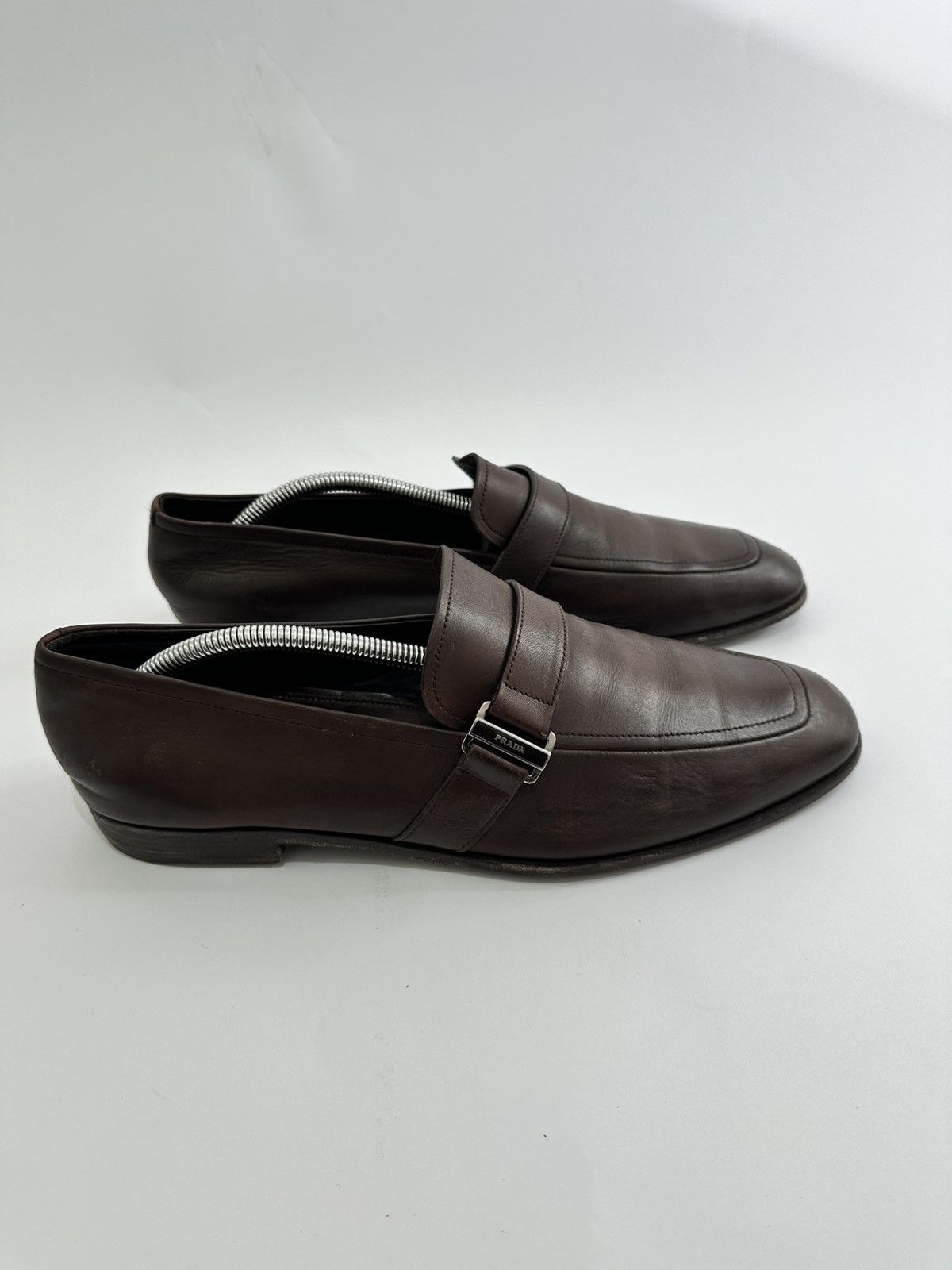 Prada Prada Brown Leather Slip on Loafers Size 8UK | 9 US | 42 EU Size US 9 / EU 42 - 3 Thumbnail