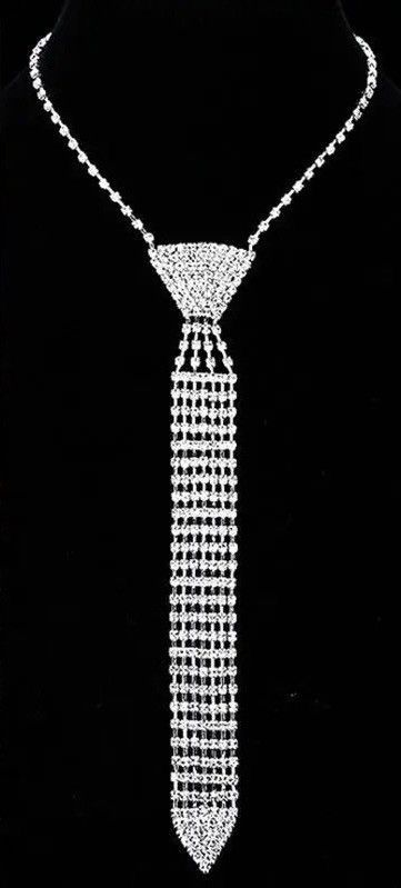 Fashion Elegant Necktie Rhinestone Necklace