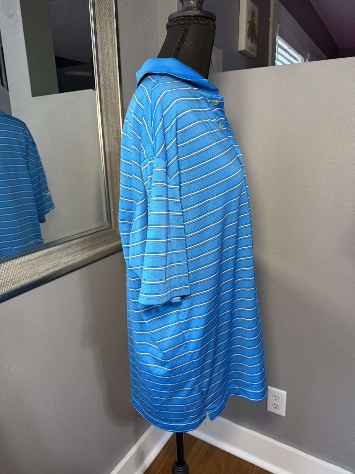 Nike Nike Golf Dri-Fit Blue Striped Polo Shirt Size Large Size US L / EU 52-54 / 3 - 4 Thumbnail