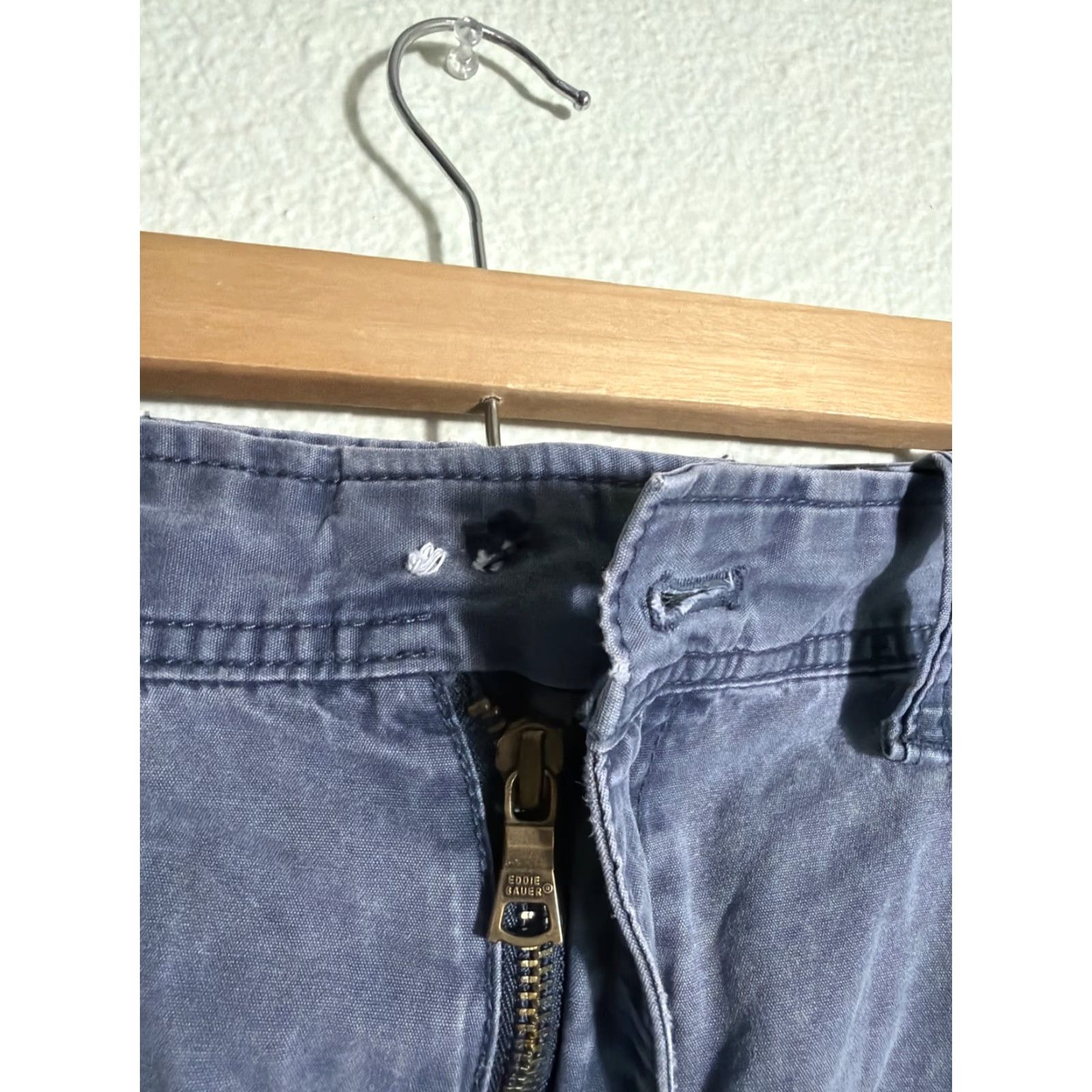 Eddie Bauer Eddie Bauer Mens Cargo Shorts Distressed Blue 36x10 Missing Button Flaw Regular Mens Size US 36 / EU 52 - 7 Thumbnail