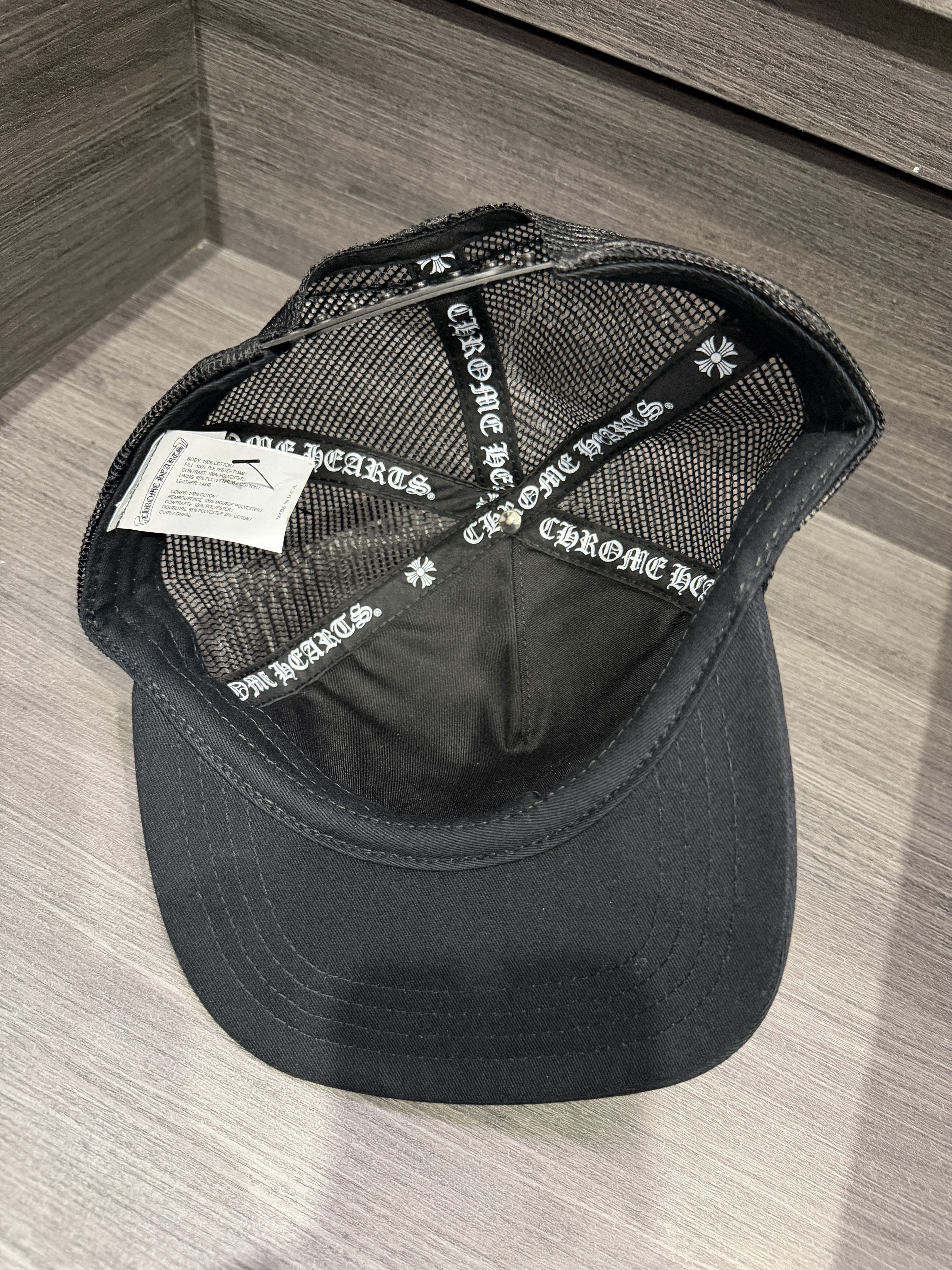 Chrome Hearts 3 patch cross black/white trucker Size ONE SIZE - 4 Thumbnail