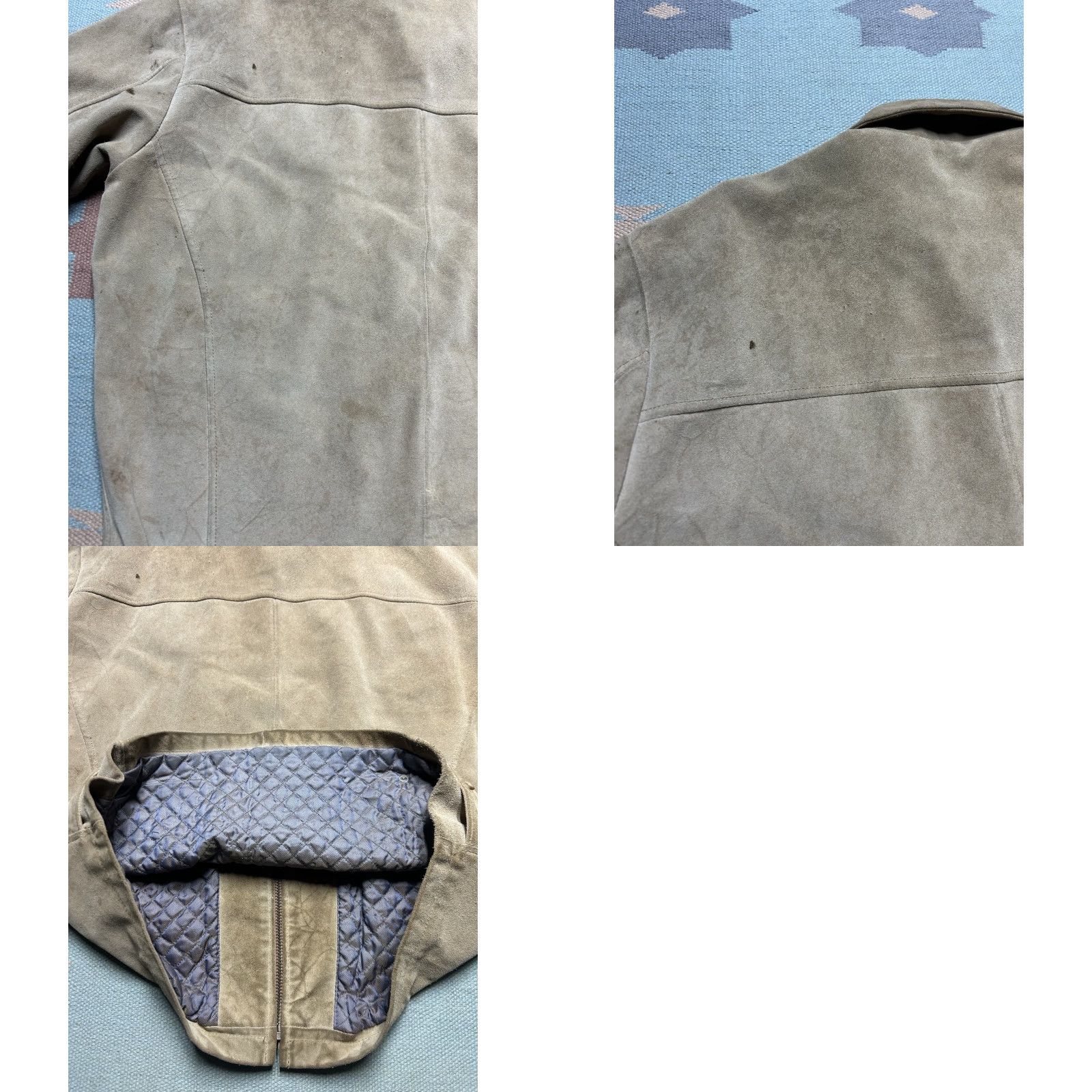 Vintage VINTAGE L’Homme suede leather jacket quilt lined insulated beige tan mens Medium Jacket Mens Beige L’Homme Bomber Leather Insulated Vintage Size US M / EU 48-50 / 2 - 9 Thumbnail