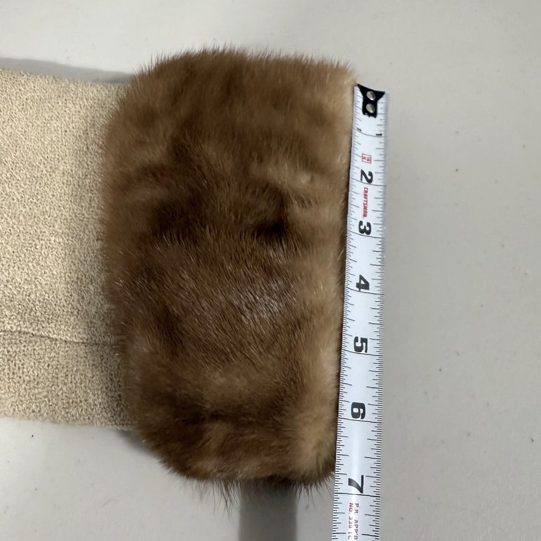 Vogue VINTAGE The Vogue Flint Beige Wool Blend Mink Fur Accent Button Up Coat M Womens Long Overcoat Size M / US 6-8 / IT 42-44 - 5 Thumbnail