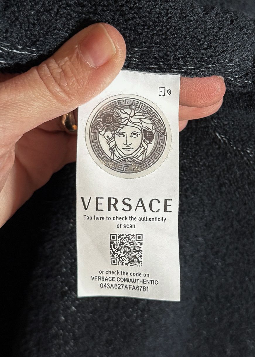Versace Versace Red Barocco Diagonal Stripe Print Robe Size 38 - 8 Thumbnail
