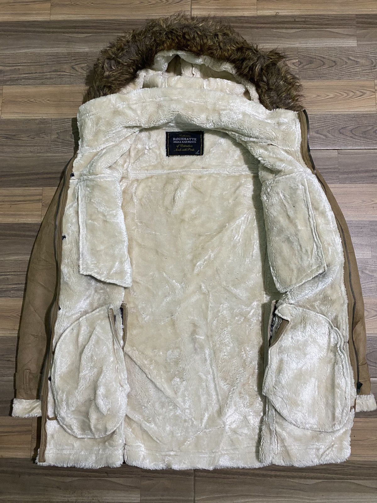 Le Grande Bleu (L.G.B.) ROUSHATTE SUEDE FUR PUNK GOTHIC JACKET Size US L / EU 52-54 / 3 - 6 Thumbnail