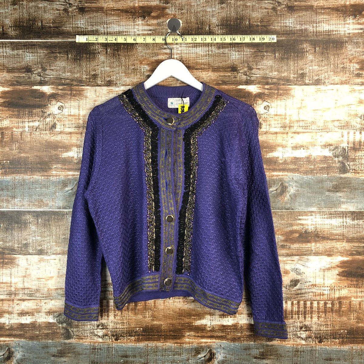 Japanese Brand Elegant Embroidery Purple Cardigan Knitwear #A2350 Size M / US 6-8 / IT 42-44 - 1 Thumbnail