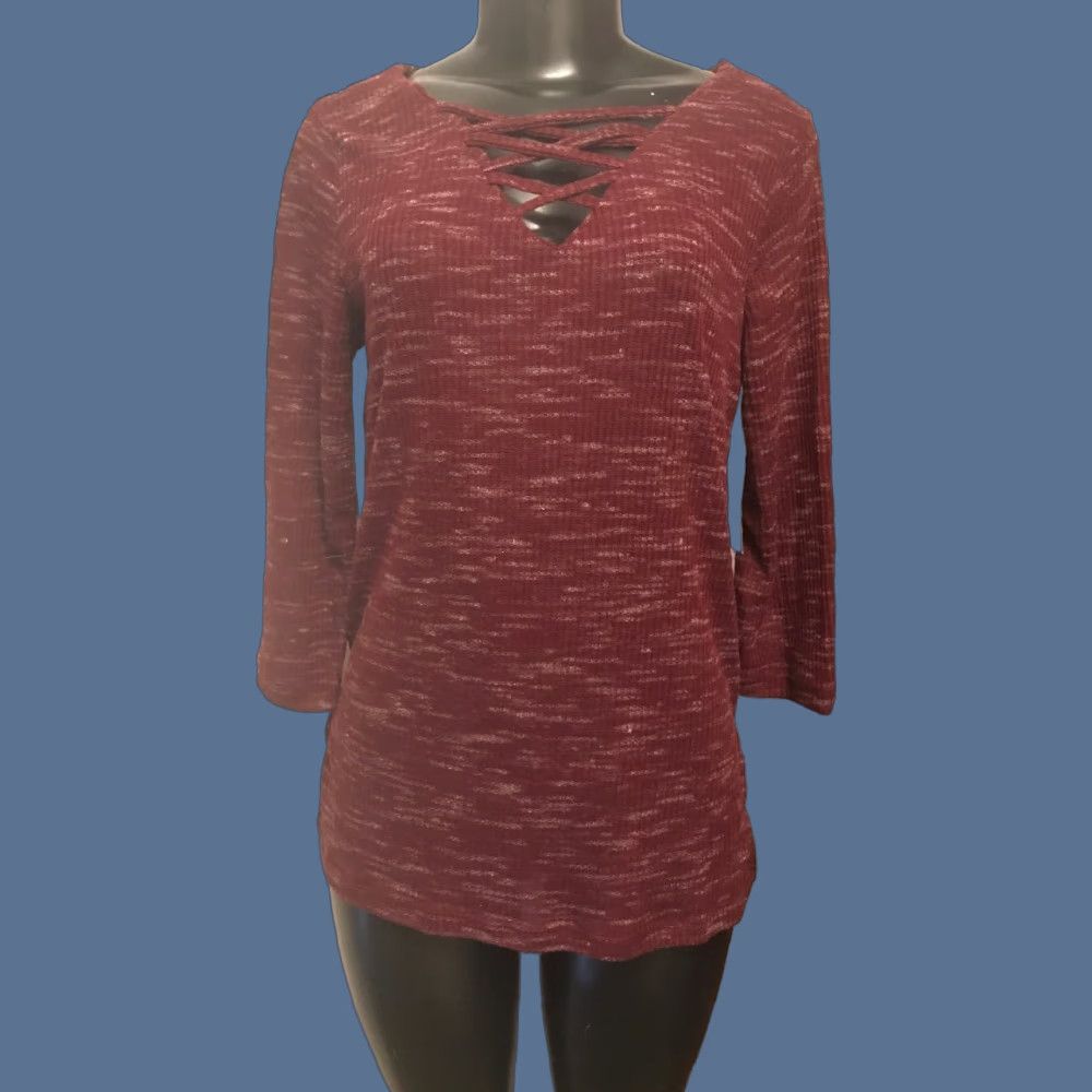 Vintage VINTAGE Small Allie and Rob Burgundy Sheer Light Weight Knit Sweater NWT Women's Size S / US 4 / IT 40 - 1 Thumbnail