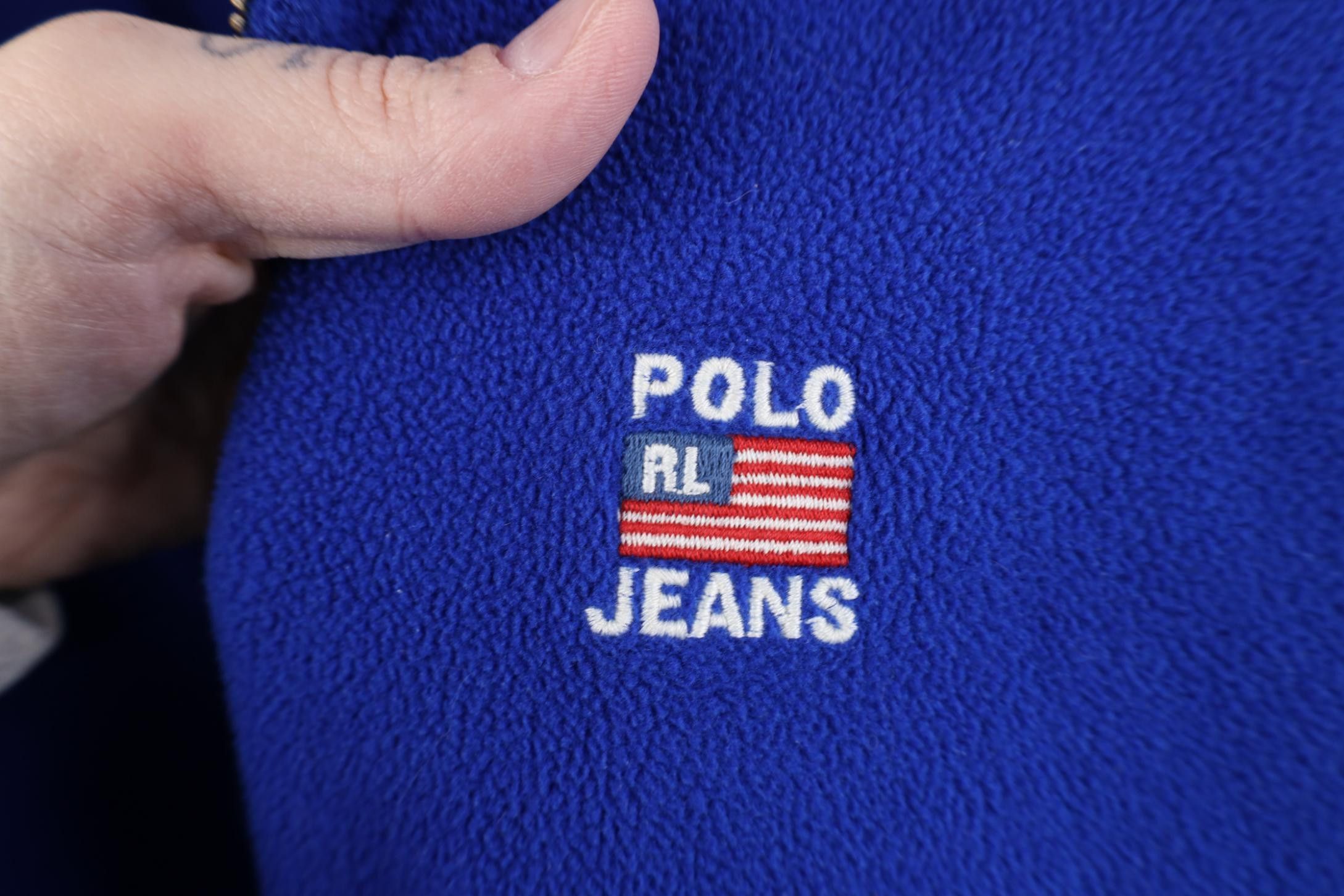 Polo Ralph Lauren Vintage 90s Ralph Lauren Flag 1/4 Zip Pullover Sweater Size US XL / EU 56 / 4 - 4 Thumbnail