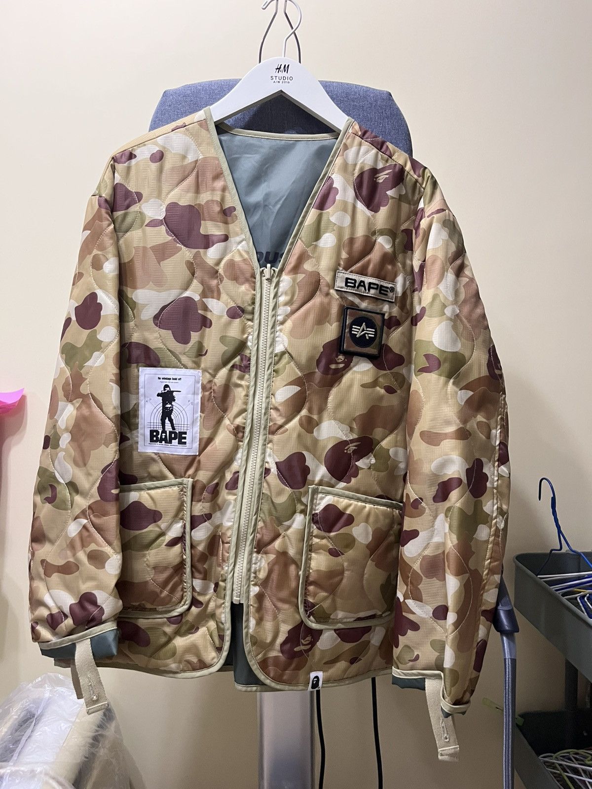 Alpha Industries × Bape Bape x alpha industries reversible light padded jacket Size US S / EU 44-46 / 1 - 1 Thumbnail