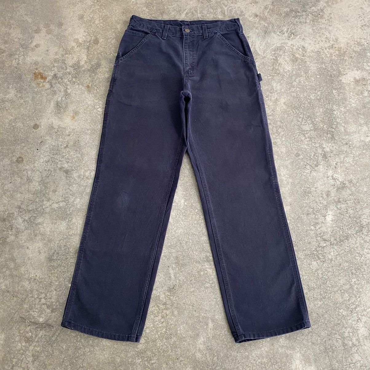 Carhartt Size 30x30.5 VTG Carhartt Midnight Blue Carpenter Work Pants Size US 30 / EU 46 - 1 Thumbnail