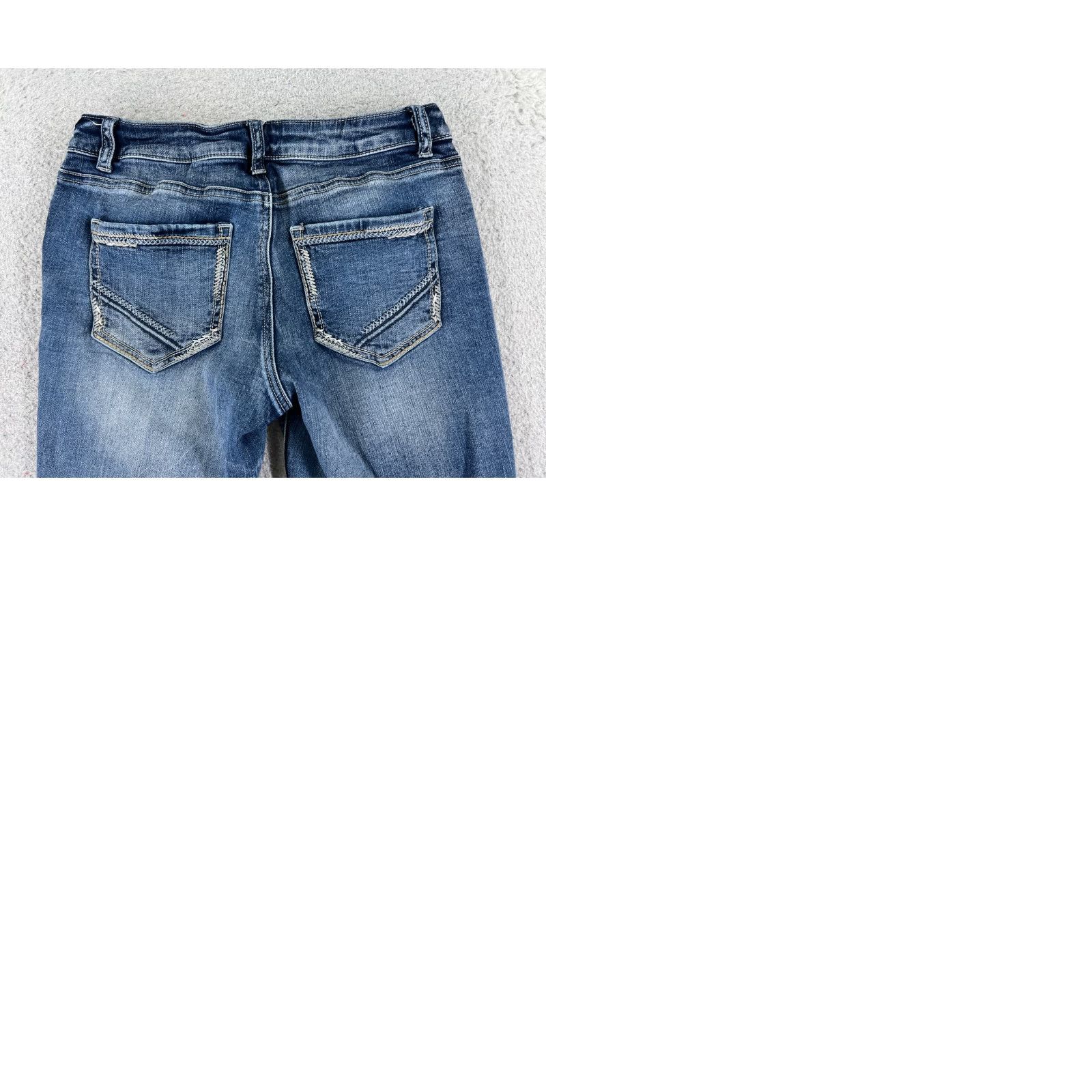 Vintage Maurices Jeans Womens Capri Crop Low Rise 3 25x21 Blue Denim Cotton Blend 5-Pocket Design Size 26" / US 2 / IT 38 - 10 Thumbnail