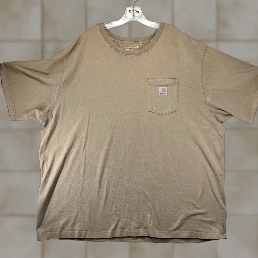 Carhartt Carhartt Mens T-Shirt 3XL Short Sleeve Crew Neck All Cotton Desert Sand Regular Fit Pockets Logo Vintage N/A Size US XXL / EU 58 / 5 - 1 Thumbnail