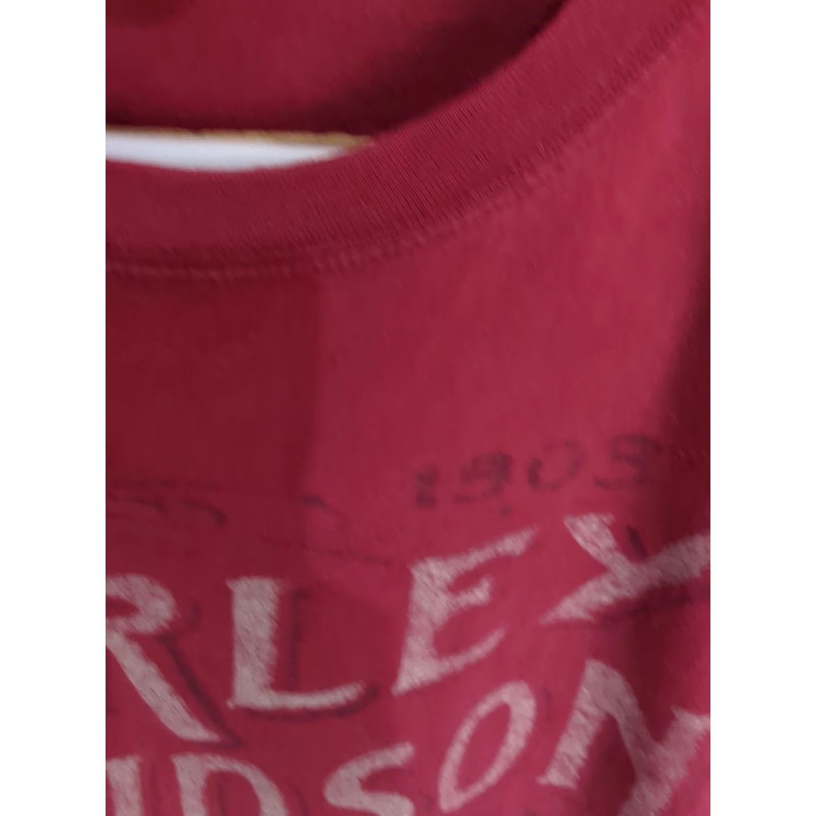 Harley Davidson Harley-Davidson Red Greenville North Carolina T-Shirt XL Thunder Motorcycles Mens Size US XL / EU 56 / 4 - 2 Thumbnail