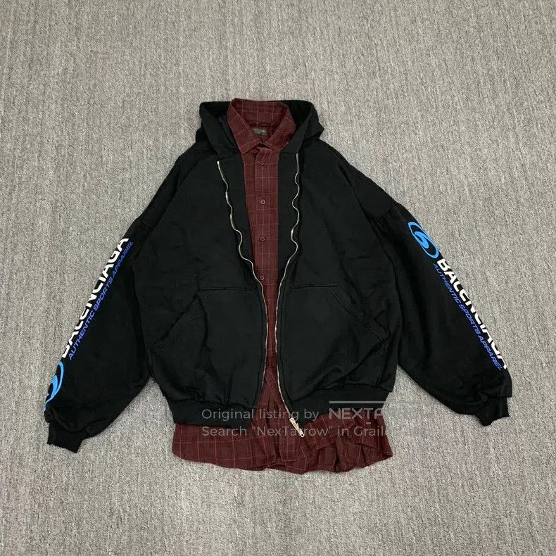 Balenciaga Balenciaga Black Surfing Faux Two-Piece Aged Zip-Up Jacket Size US S / EU 44-46 / 1 - 4 Thumbnail