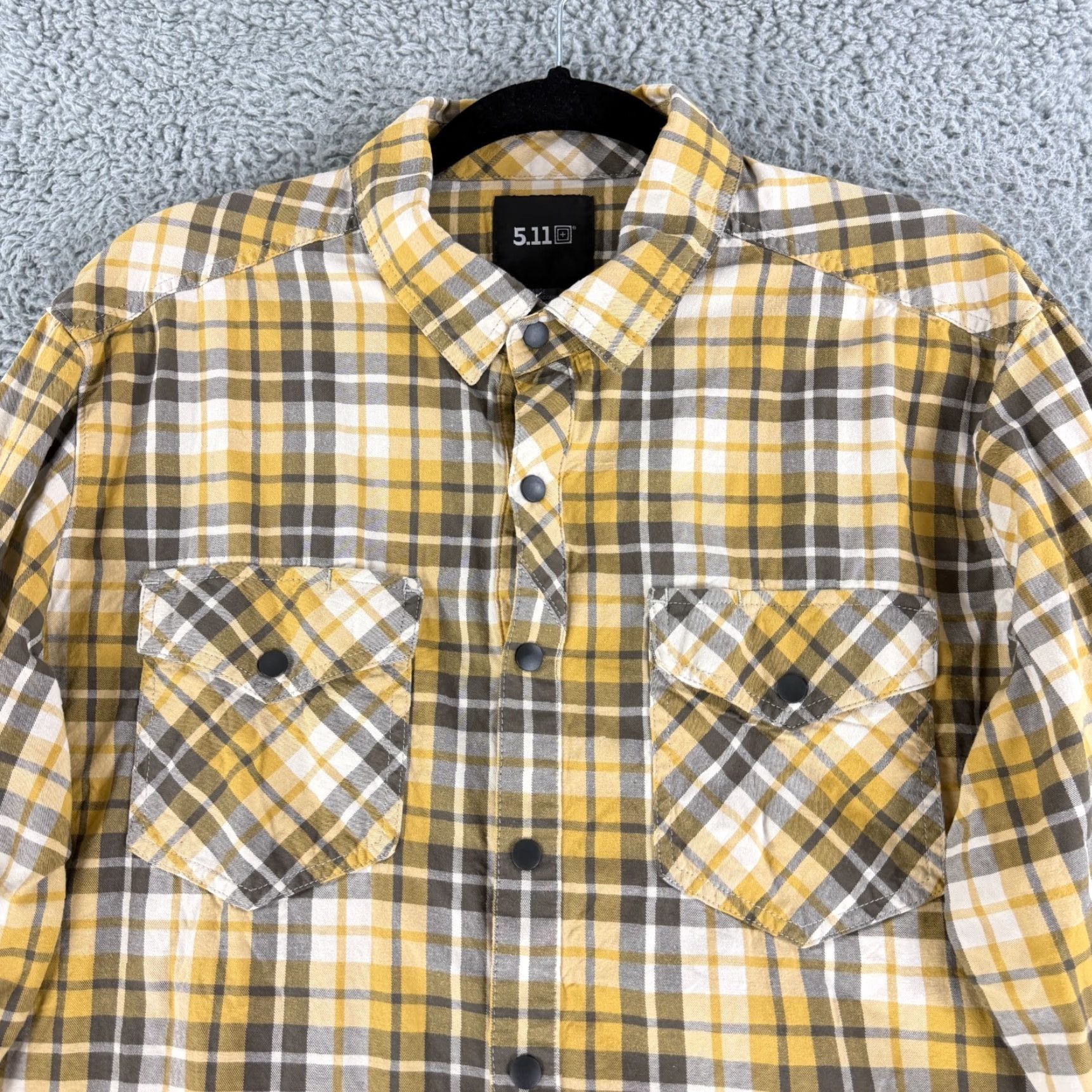 Vintage 5.11 Tactical Gunner Snap Button Shirt Mens L Plaid Long Sleeve 100% Cotton Size US L / EU 52-54 / 3 - 2 Thumbnail