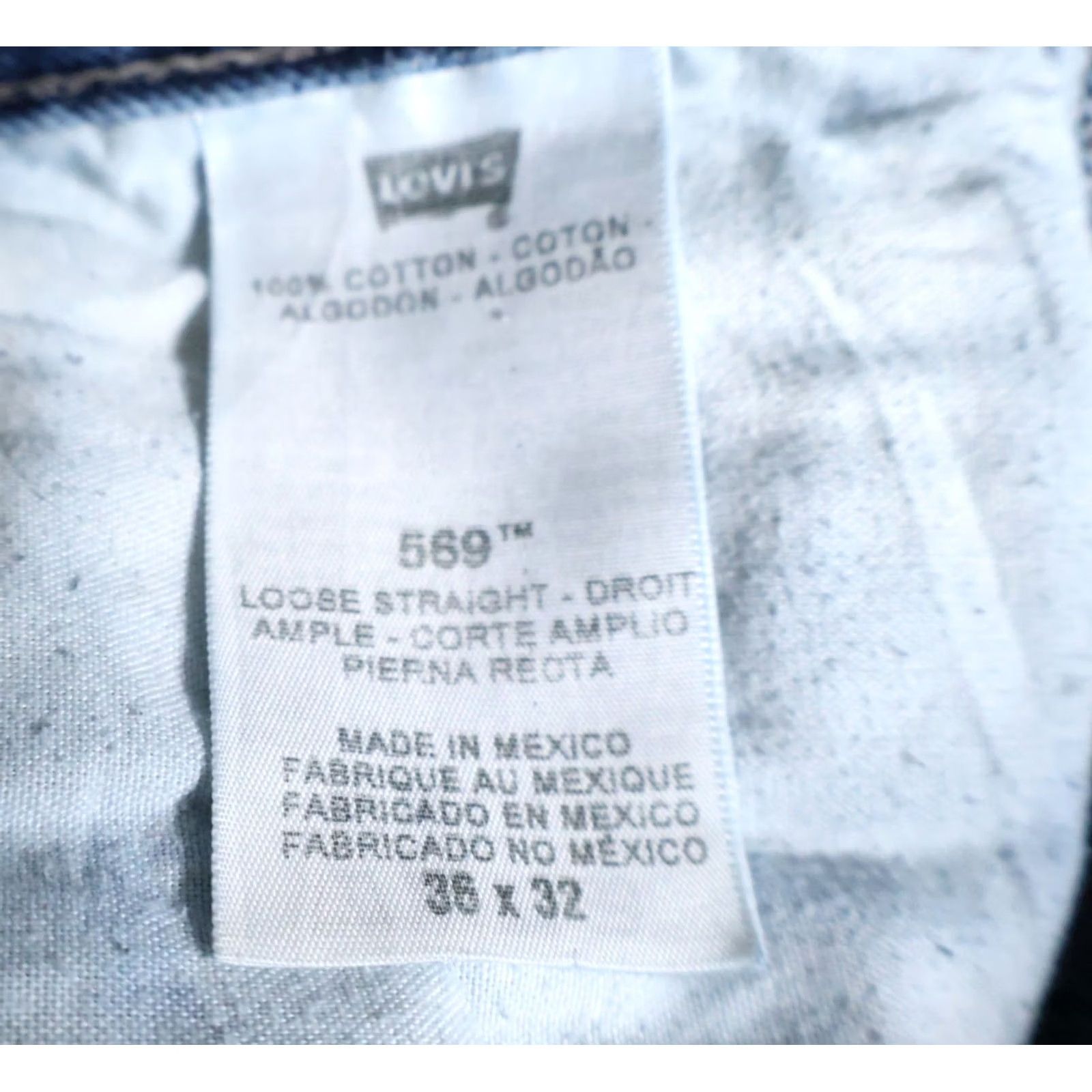 Levi's Levi's 569 Jeans Men 36 x 29 Blue Denim 5-Pocket Straight Relaxed Zip Fly Flap Back Pockets Vintage No Size US 36 / EU 52 - 3 Thumbnail