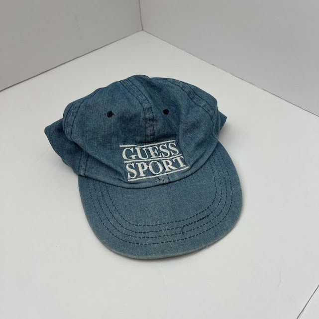 Guess Vintage 90s Guess Sport Denim Strapback Hat OS Size ONE SIZE - 1 Thumbnail