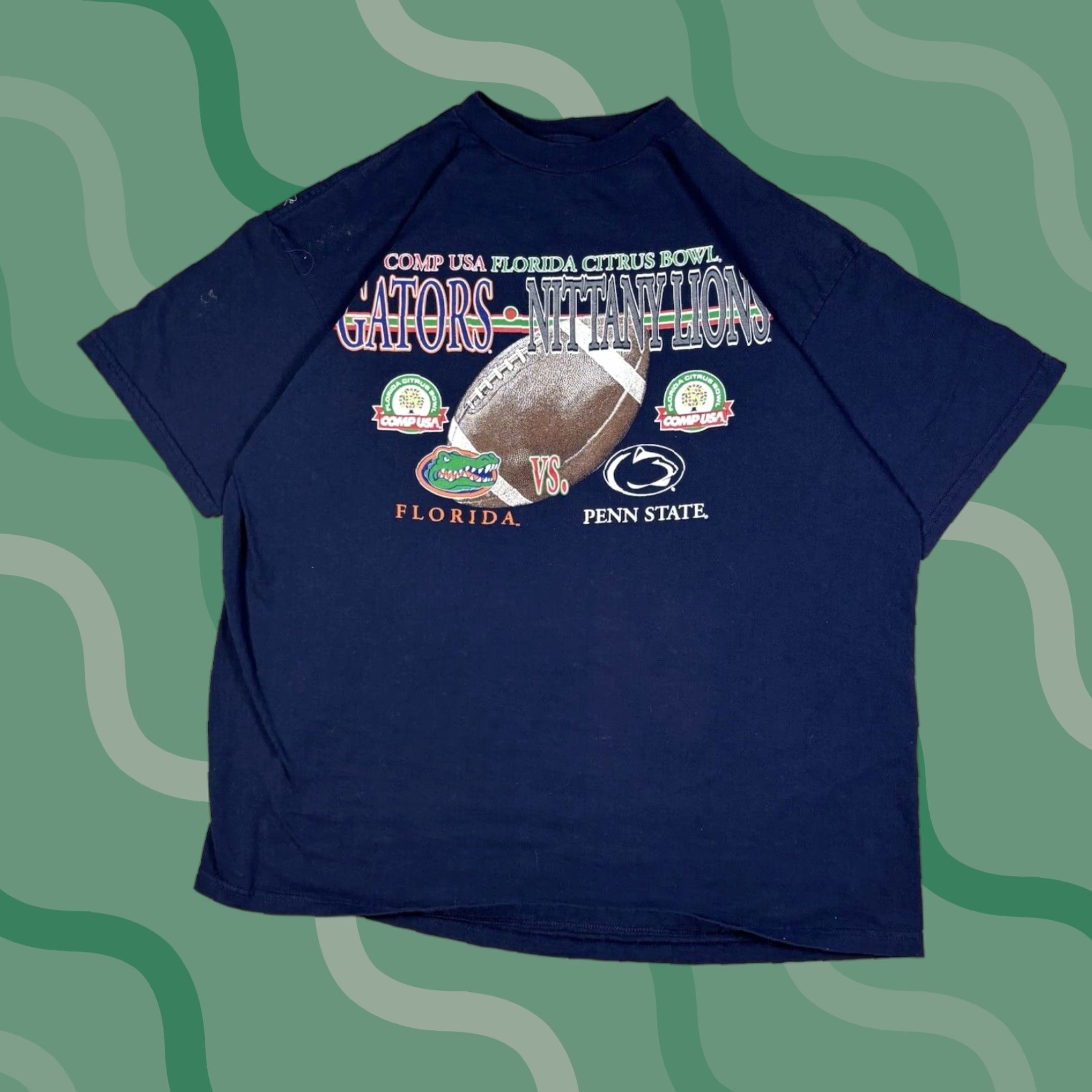 Tultex VINTAGE 90s Tultex T Shirt Mens 2XL Blue Cotton Short Sleeve Crew Neck 90s Citrus Bowl Penn State Florida Gators Size US XXL / EU 58 / 5 - 1 Thumbnail