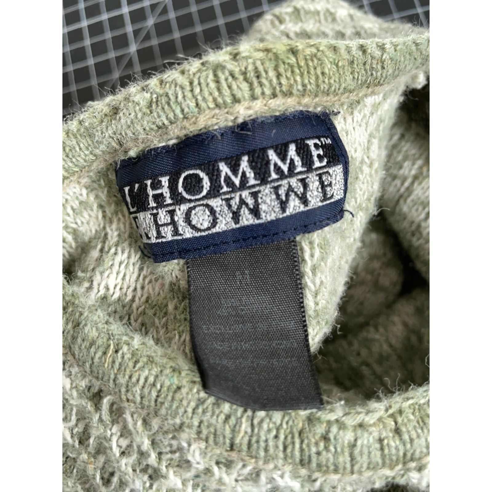 Vintage VINTAGE L'Homme Henley Sweater Shirt Adult Medium Khaki Green Chunky Knit Size US M / EU 48-50 / 2 - 4 Thumbnail