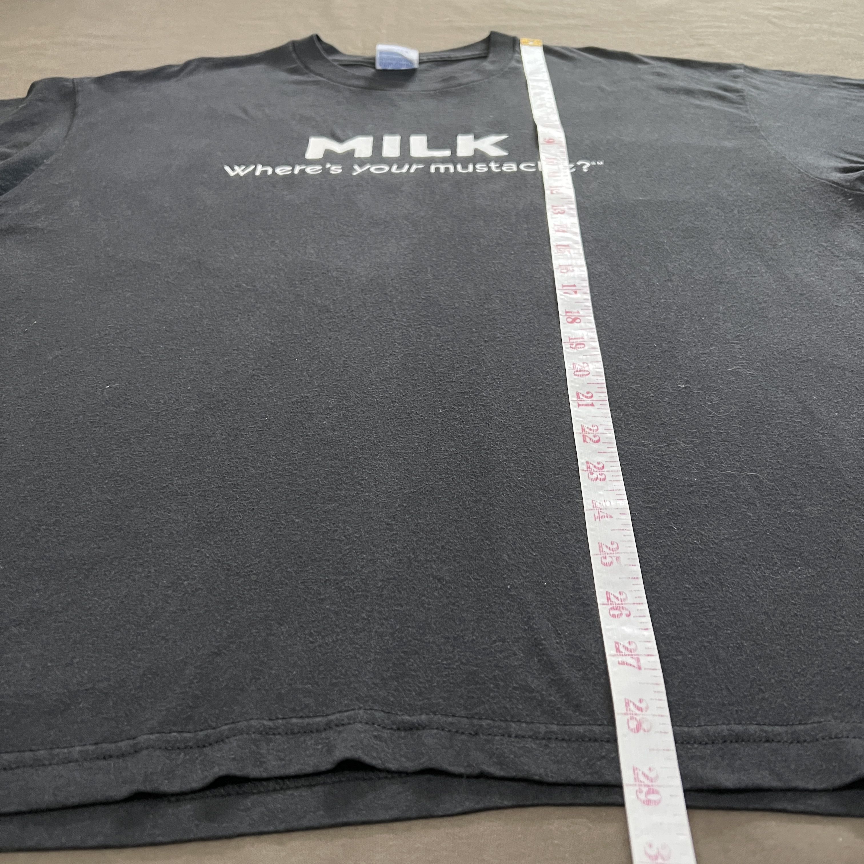 Hanes × Vintage Vintage 90s milk where's your mustache Promo Tee Faded quote Size US XL / EU 56 / 4 - 6 Thumbnail