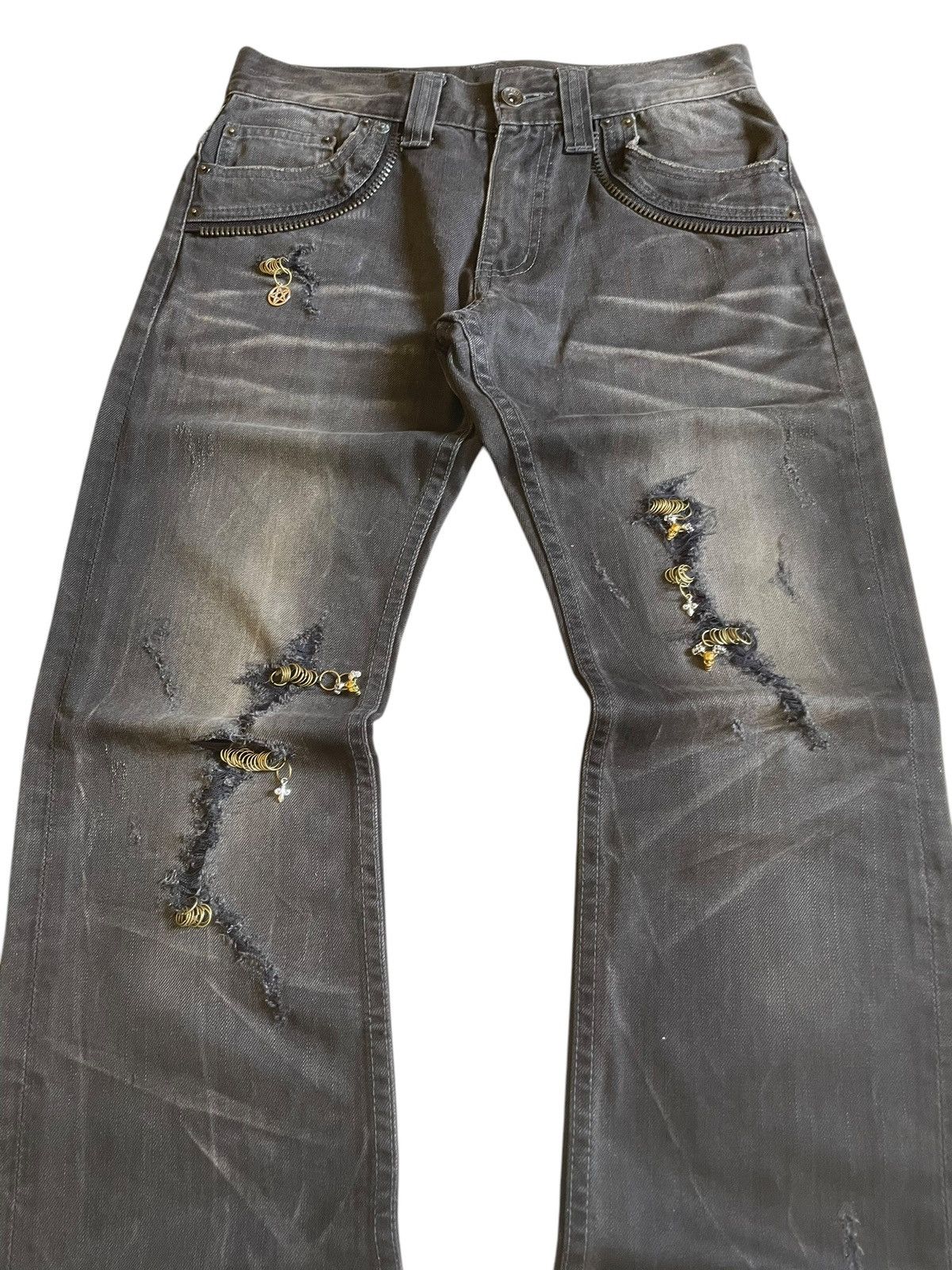 Japanese Brand × Le Grande Bleu (L.G.B.) × semanticdesign SEMANTIC DESIGN Pierced & Charms Goth Claw Mark Jeans Size US 30 / EU 46 - 3 Thumbnail