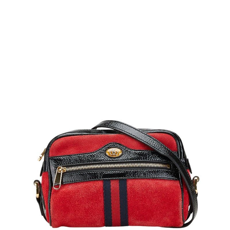 Gucci Gucci Suede Leather Ophidia Shoulder Bag 517350 Suede Crossbody Bag 517350 in Red, Women's