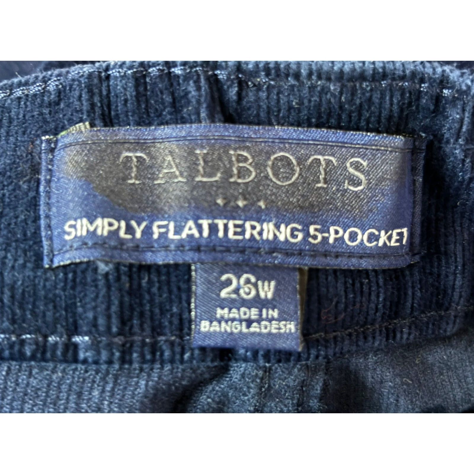Talbots NEW Talbots Plus Size 26W Navy Corduroy Straight Leg Pants Women’s Size 26" / US 2 / IT 38 - 5 Thumbnail