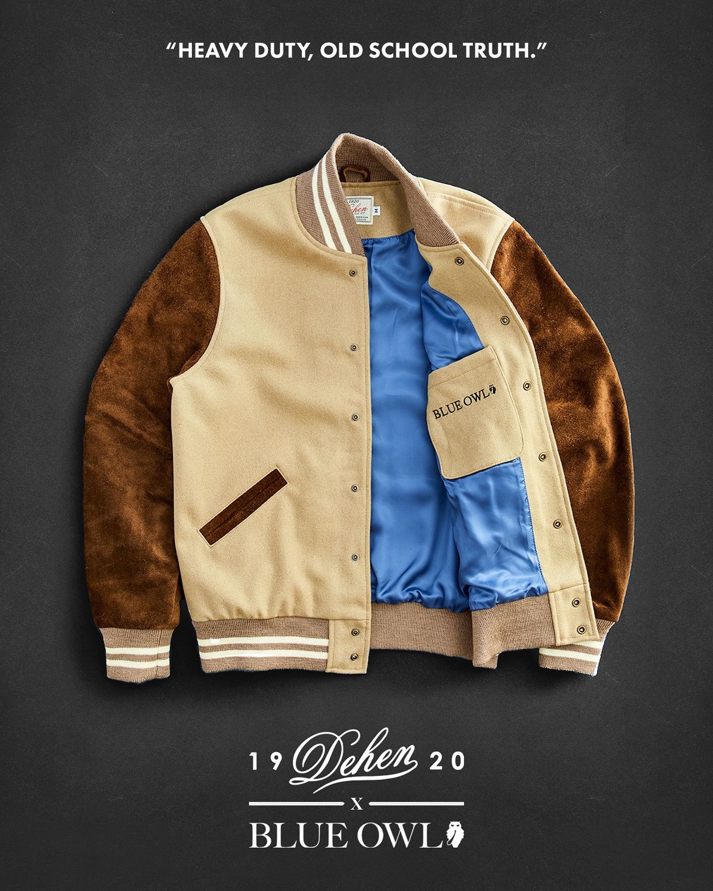 Dehen 1920 💚 Dehen 1920 x Blue Owl Varsity Jacket in Camel NEW Size US M / EU 48-50 / 2 - 6 Thumbnail