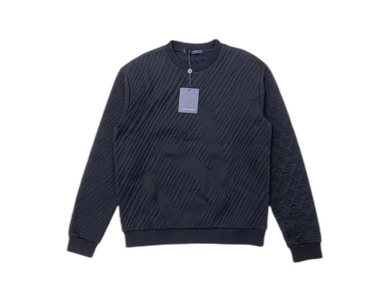 Louis Vuitton Louis Vuitton Black Embossed Sweatshirt Size US S / EU 44-46 / 1 - 1 Thumbnail