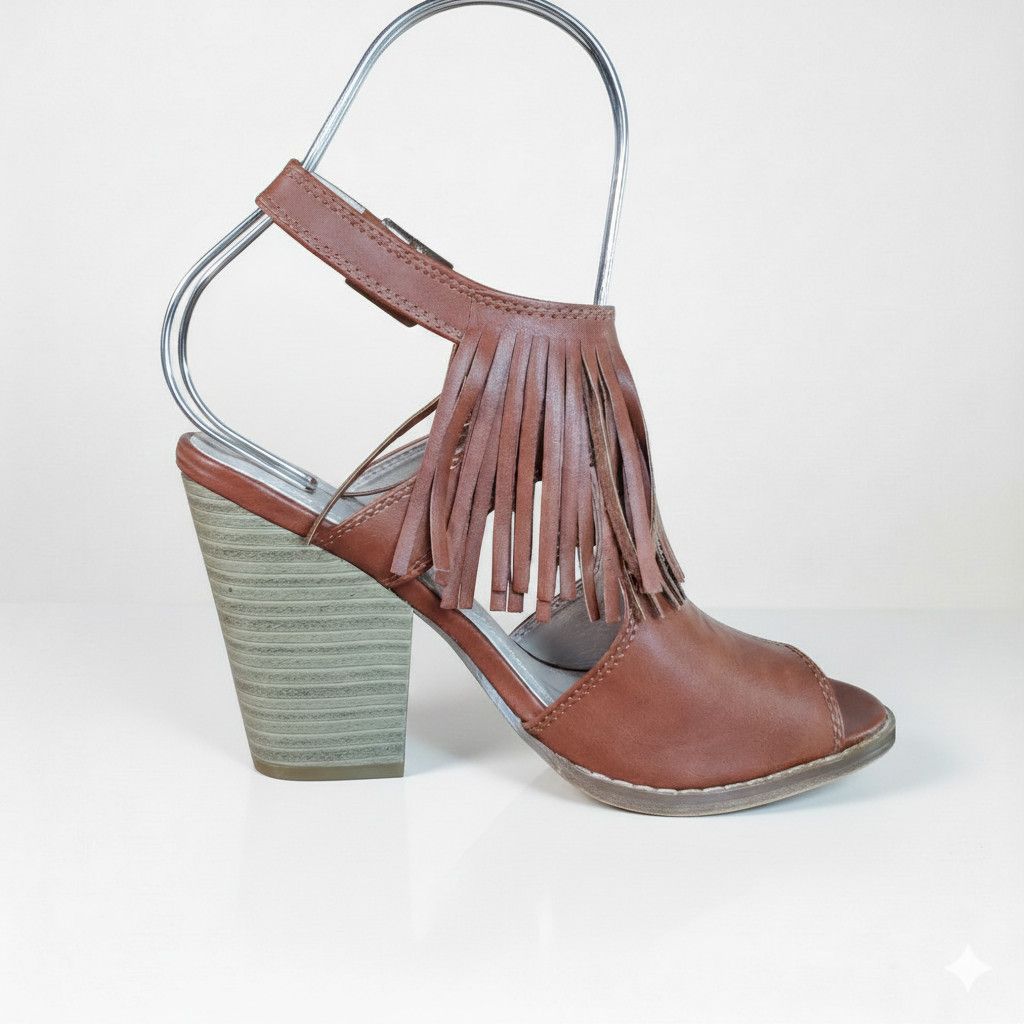 Other Nature Breeze Size 6.5 Brown Tan Sandal Block Vegan Leather Size US 6.5 / IT 36.5 - 5 Thumbnail