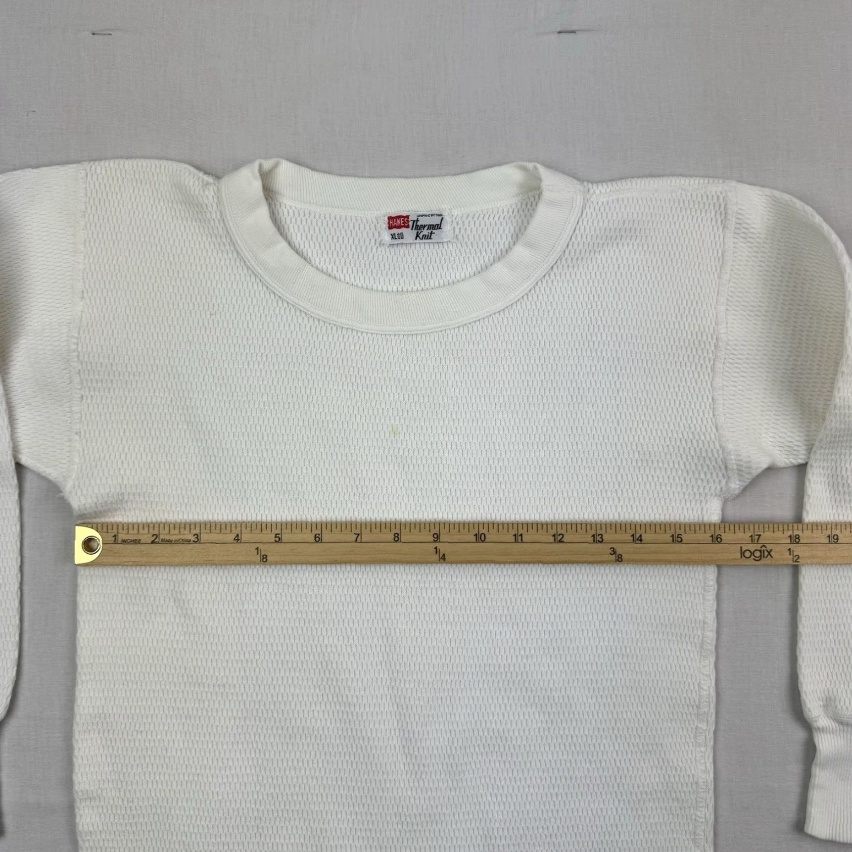 Hanes VINTAGE Hanes Thermal Knit T-Shirt Adult XL White Heavyweight Long Sleeve 70s Mens Size US XL / EU 56 / 4 - 7 Thumbnail