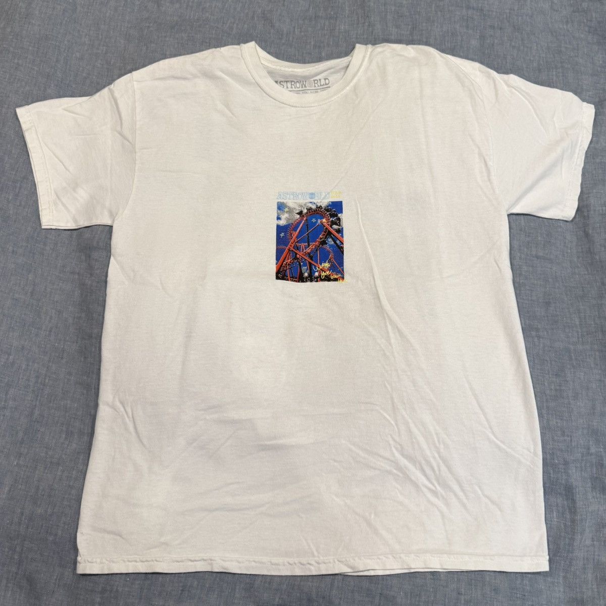 Travis Scott Travis Scott Astroworld White Roller Coaster 2018 Tour Shirt Size US L / EU 52-54 / 3 - 1 Thumbnail