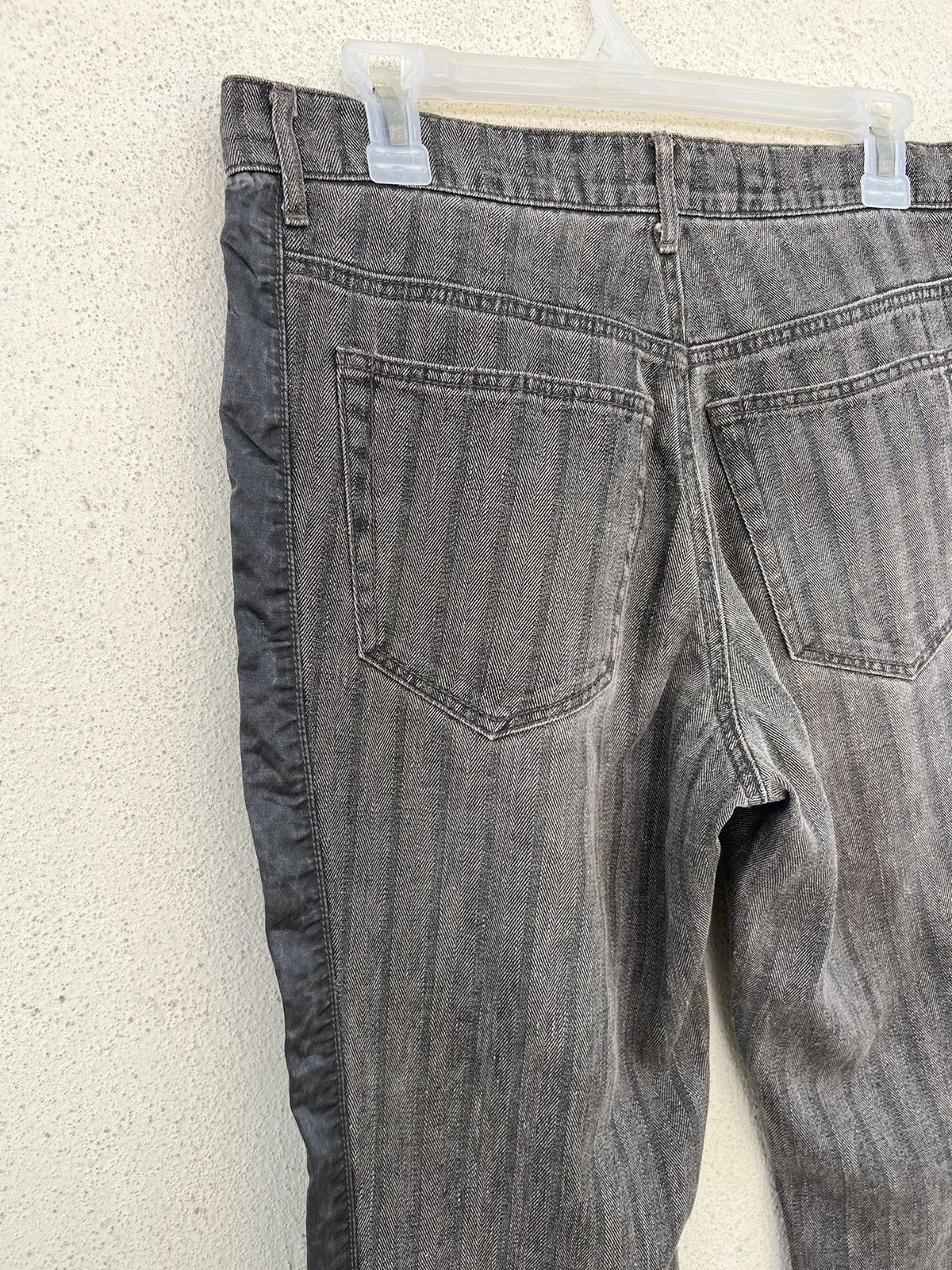 Kiminori Morishita Vintage Halb Japan Faded Border Stripe HBT Hem Flare Pant Size US 31 - 16 Thumbnail