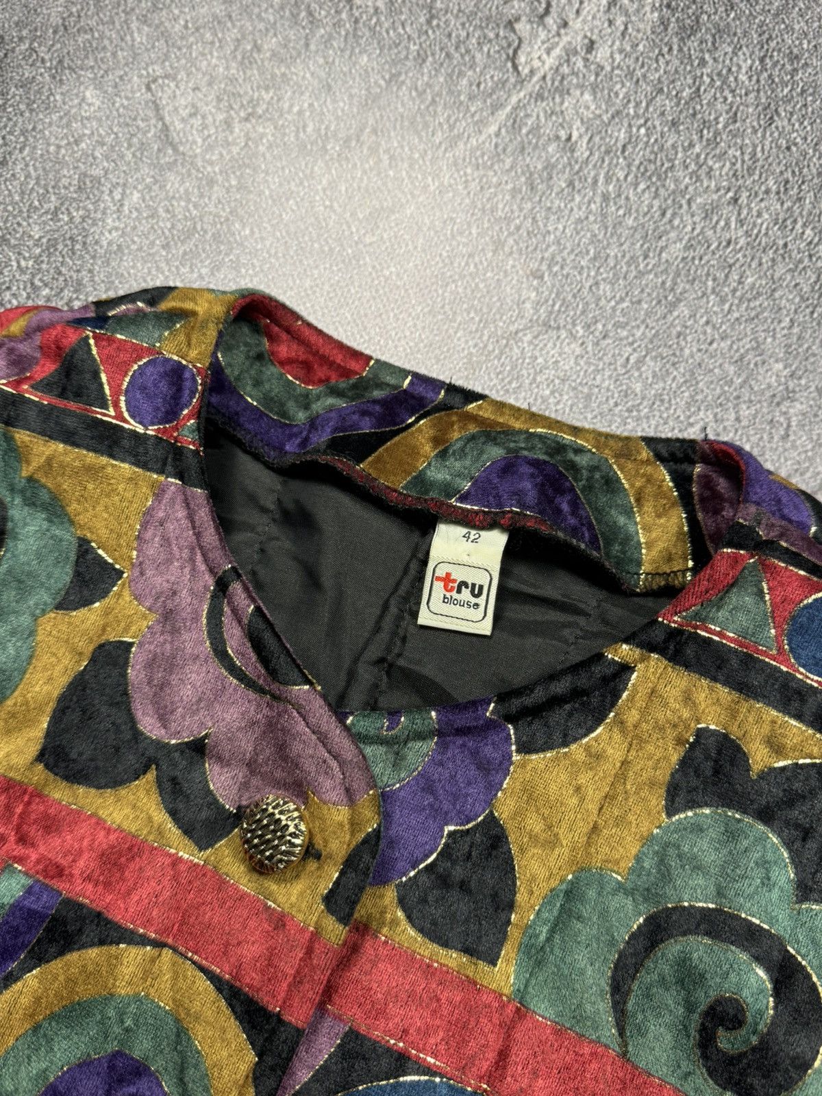 Other Vintage Velvet Art-Pattern Blazer — Rare Collector's Find Size M / US 6-8 / IT 42-44 - 5 Thumbnail