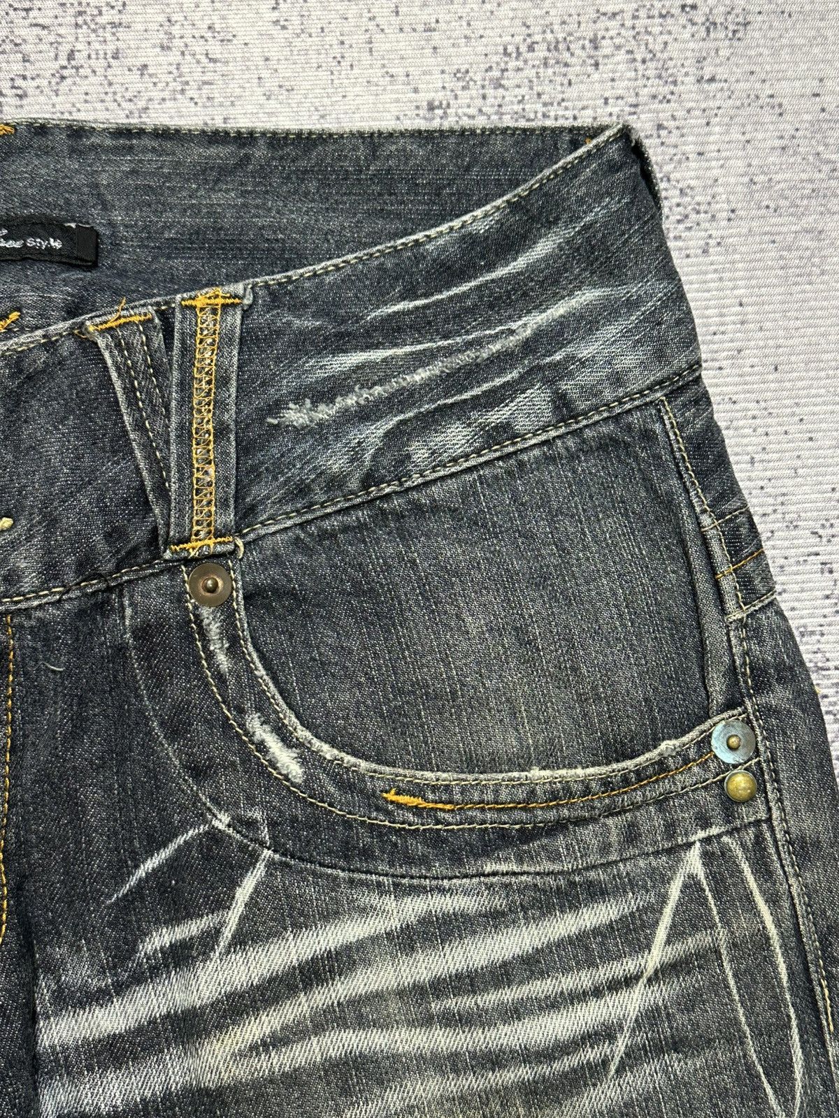 PPFM Japanese Brand Root Three Distressed Jeans Size US 30 / EU 46 - 7 Thumbnail