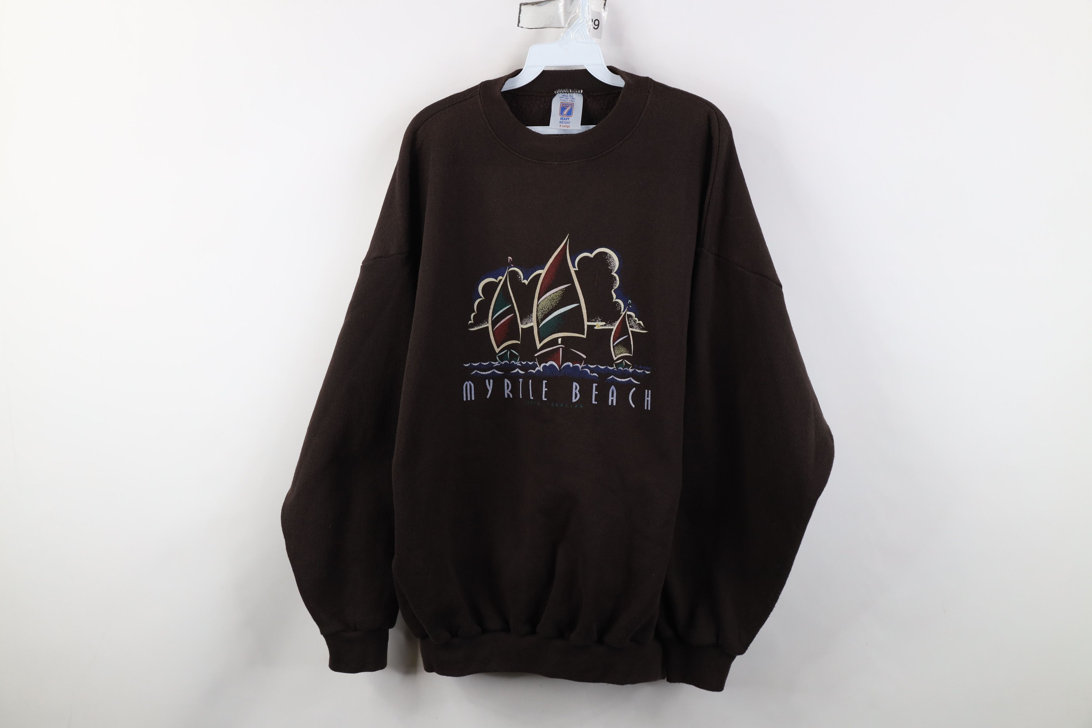 Vintage Vintage 90s Heavyweight Myrtle Beach Sailboat Sweatshirt USA Size XL / US 12-14 / IT 48-50 - 1 Thumbnail