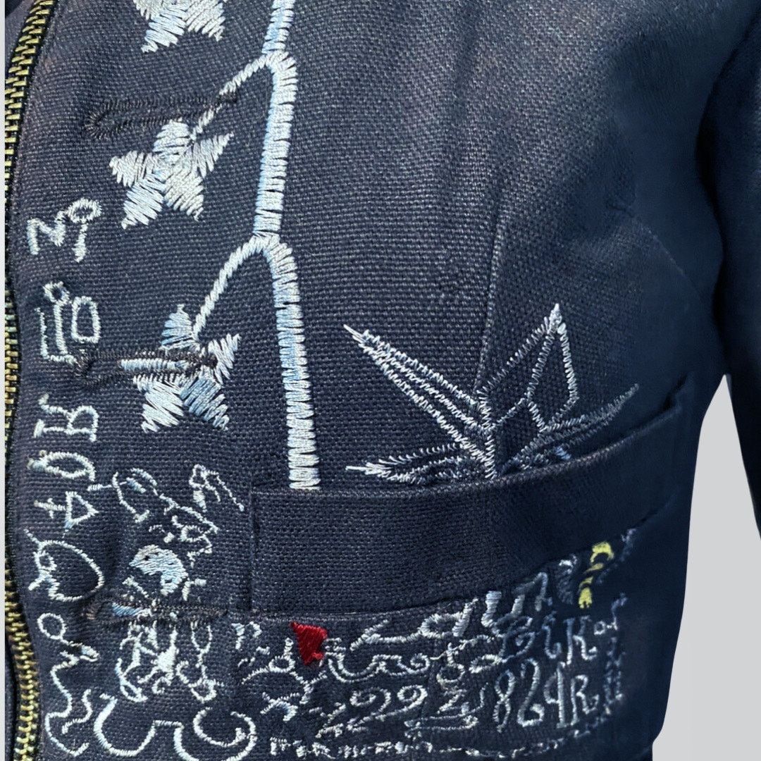 Allsaints NWT Vintage AllSaints Rare Embroidered Symbols Crop Jacket Size S / US 4 / IT 40 - 6 Thumbnail