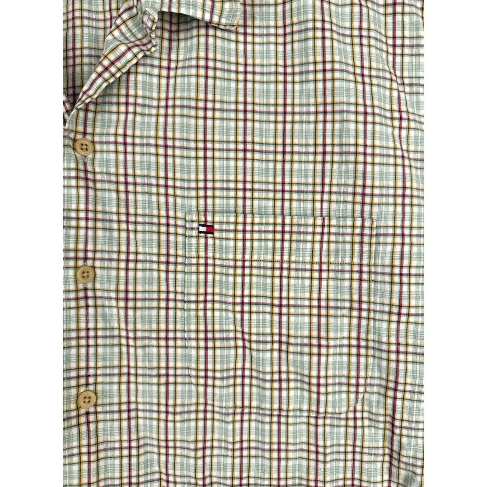 Tommy Hilfiger Tommy Hilfiger Shirt Adult XL Green Plaid Button-Up Cotton Casual Mens Hawaiian Vacation Resort Size US XL / EU 56 / 4 - 7 Thumbnail