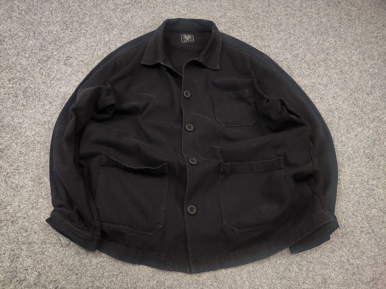 Vintage Vintage French Chore Moleskin Wolf Clothing Worker Jacket Size US XL / EU 56 / 4 - 4 Thumbnail