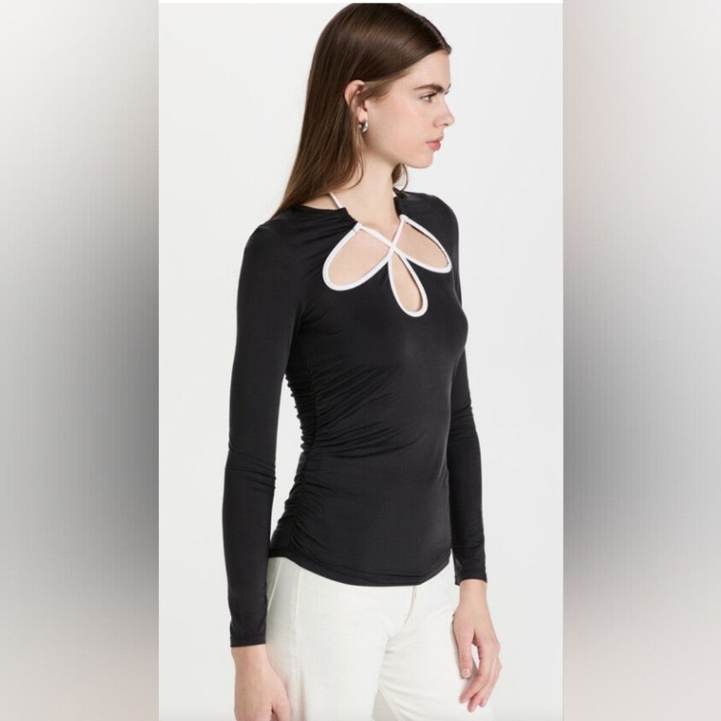 Jonathan Simkhai Jonathan Simkhai Black Adjustable Cut Out Long Sleeve Top Size M / US 6-8 / IT 42-44 - 1 Thumbnail