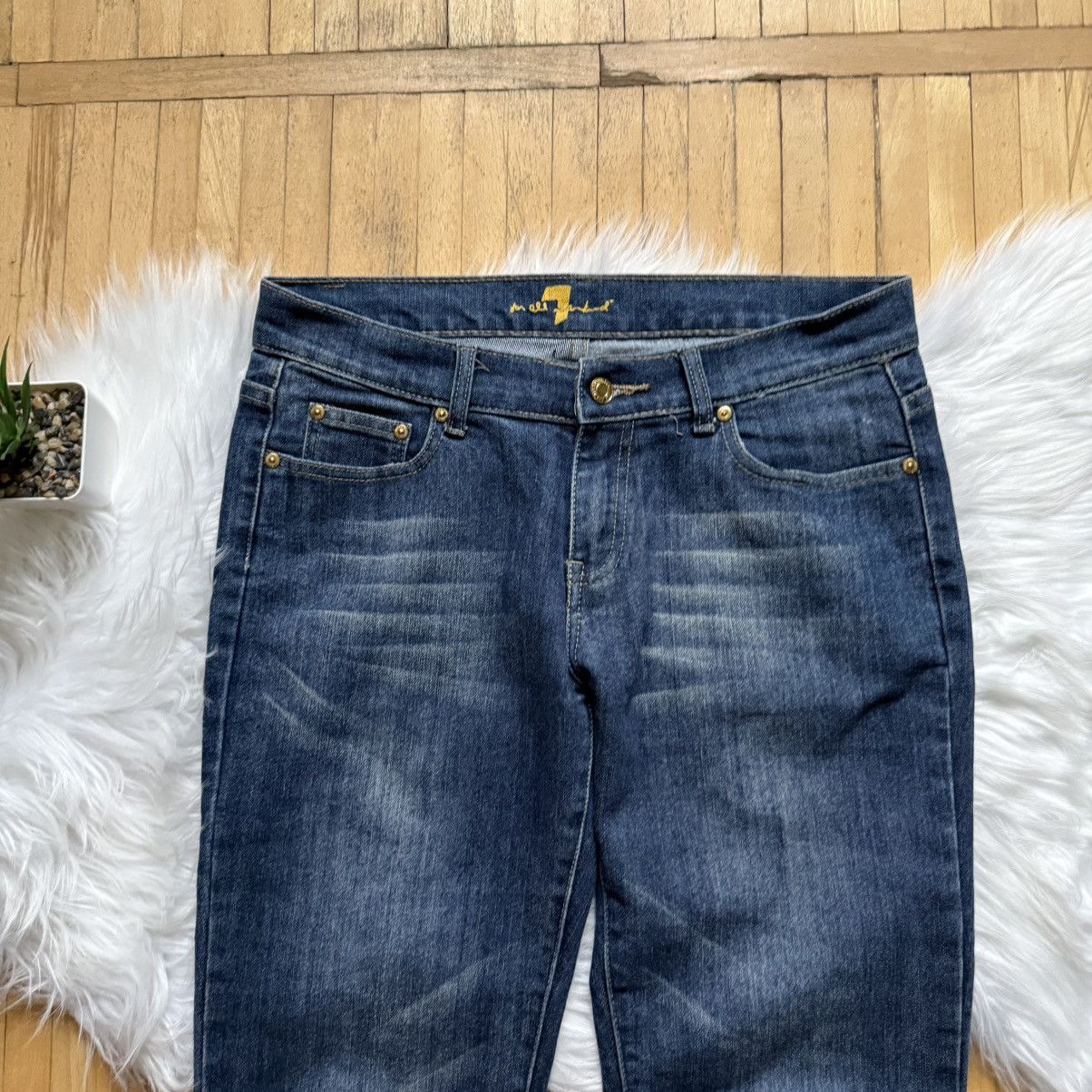 7 For All Mankind 📌 Vintage 90s 7 For All Mankind Flared Bootcut Faded Jeans Size 34" / US 12 / IT 48 - 10 Thumbnail