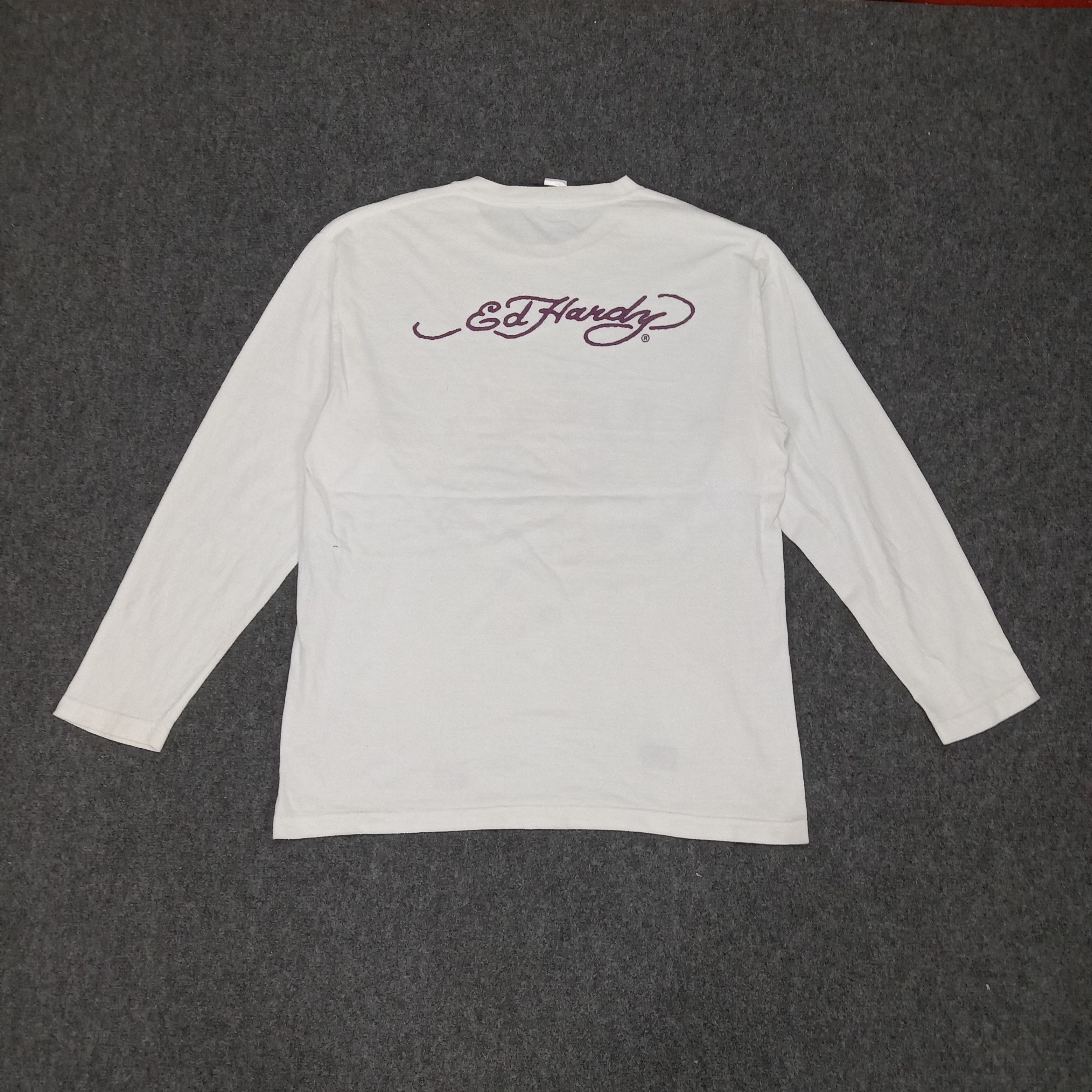 Designer × Ed Hardy × Vintage Ed Hardy American Designer Skull Art Tshirt Size US L / EU 52-54 / 3 - 5 Thumbnail