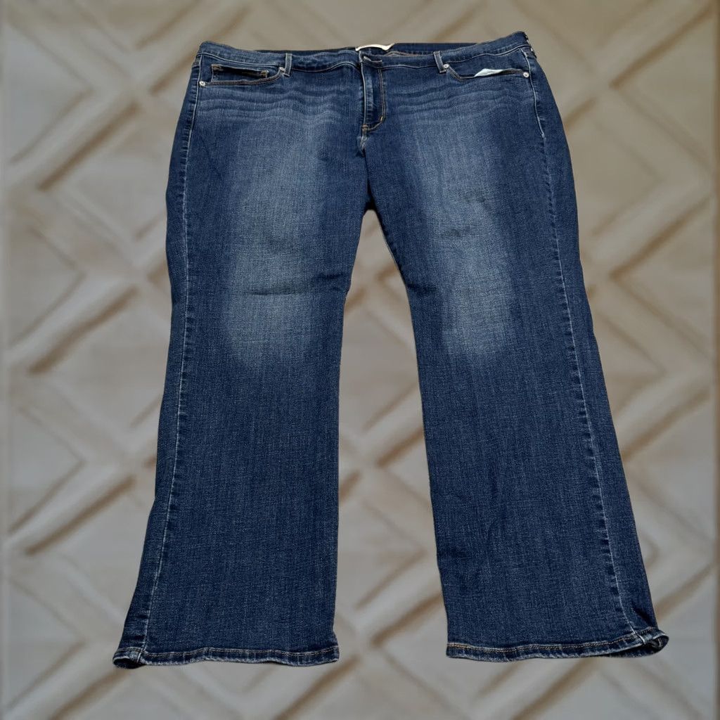 Levi's Levi's 414 Classic Straight Jeans Women 24W Blue Dark Wash Casual Size 42" / US 20 - 1 Thumbnail